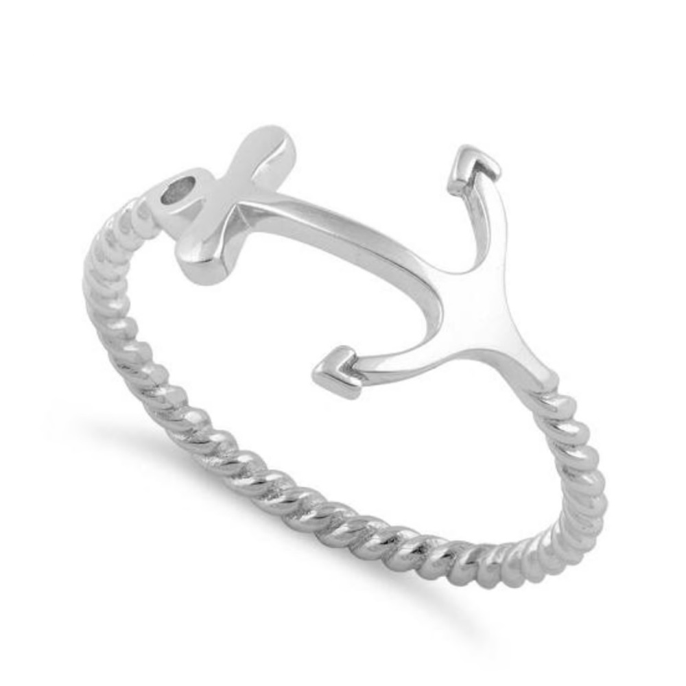 925 Sterling Silver Anchor Ring NWT